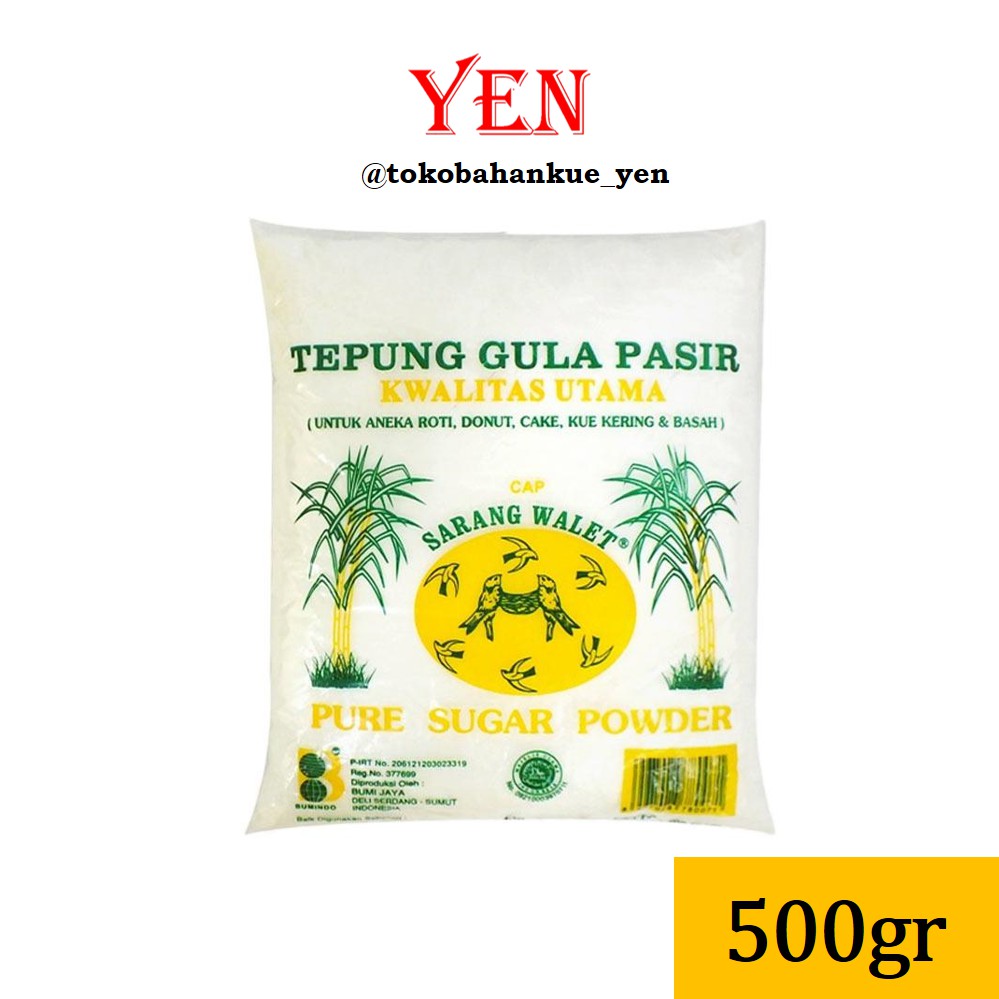 

Cap Sarang Burung Walet Tepung Gula Pasir / Pure Sugar Powder / Gula Halus 500gr