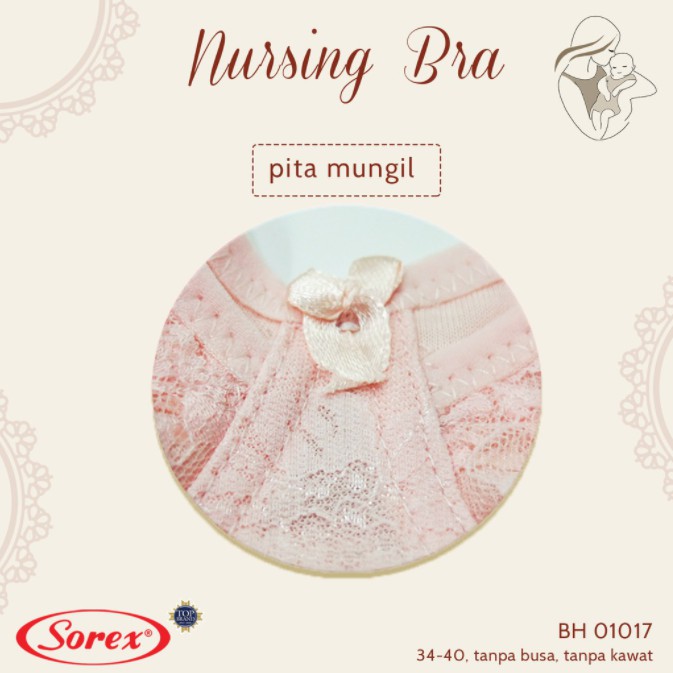 ❤ MIMI ❤ Sorex Bra Menyusui Tanpa Kawat, Tanpa Busa Setara Cup C Kait 2 Motif Brukat Nursing Bra 01017