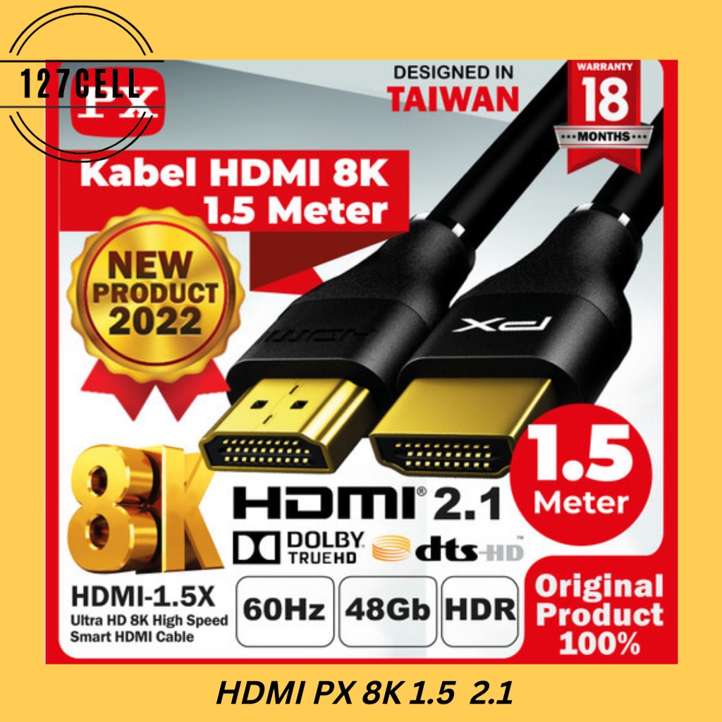 PX Kabel HDMI 2.1 High Speed UHD 8K HDR HDMI Cable 1.5M PX HDMI-1.5X