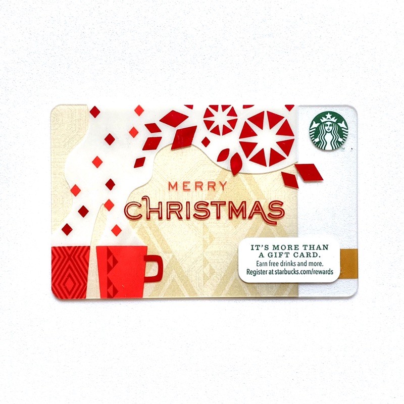 Merry Christmas Red Gold 2013 Starbucks Card Kartu US Giftcard Holiday