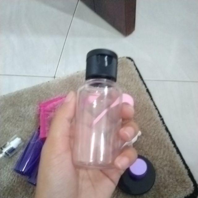 Botol Tubular 60 Ml Bening Tutup Fliptop Hitam