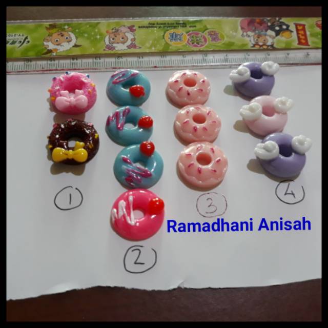 REMENT Miniatur Donat mainan kue resin untuk boneka Barbie