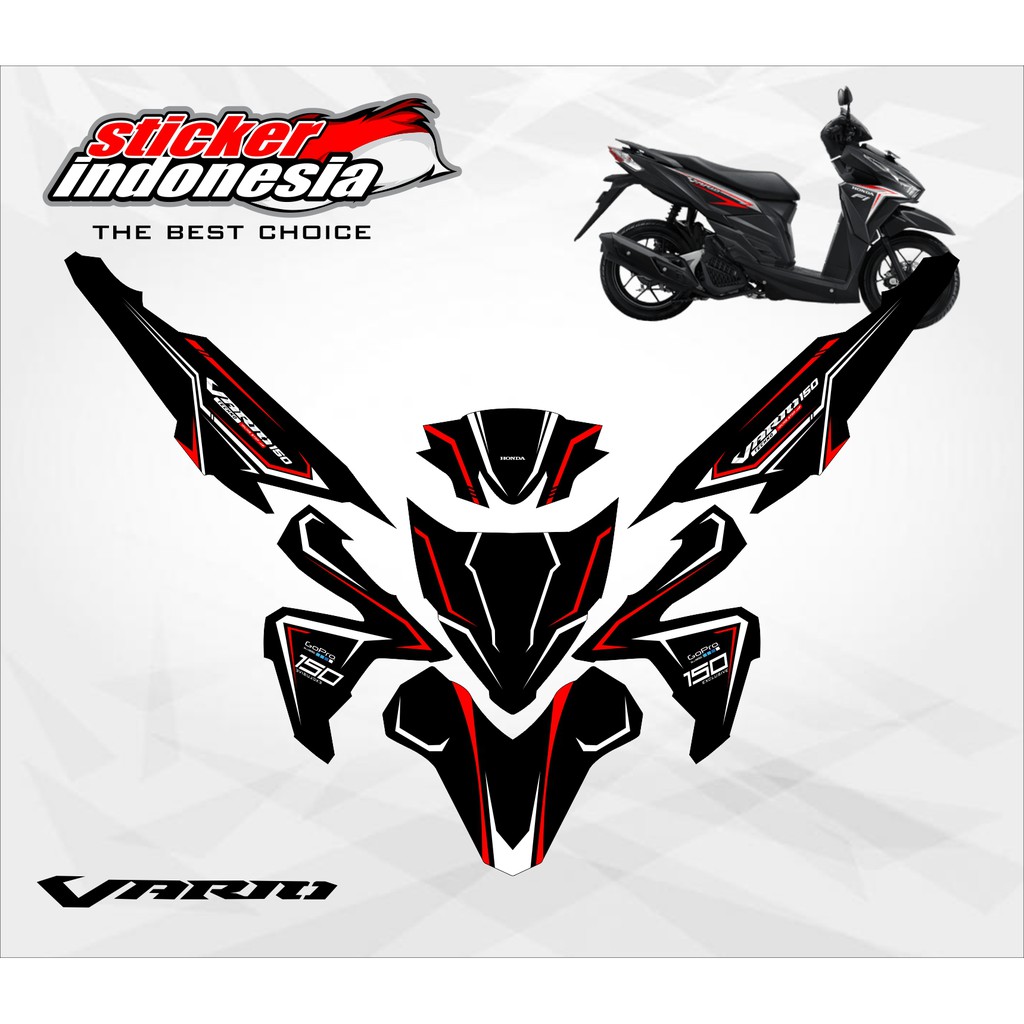 Decal Full Body Stiker Vario FI 125 /150 Old / Lama ( 2015-2017)BLACK