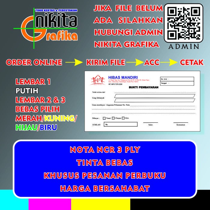 

(BISA COD) Nota Satuan 3 ply Cetak/Print Full Color NCR
