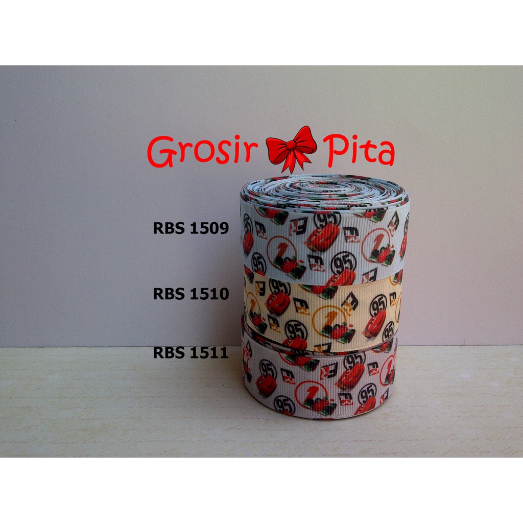 

(25 yard) Pita Grosgrain Motif Cars RBS 1509,1510,1511 | Toko Bahan Craft | Grosir Pita