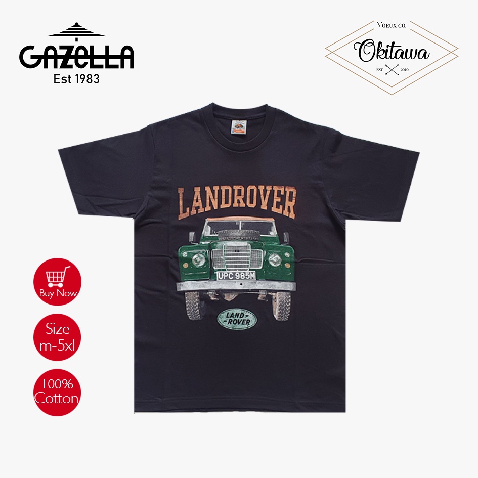 Kaos Land Rover 02- Kaos Gazella Fashion / Kaos Okitawa Bandung / Kaos Pria Otomotif / Kaos Otomotif