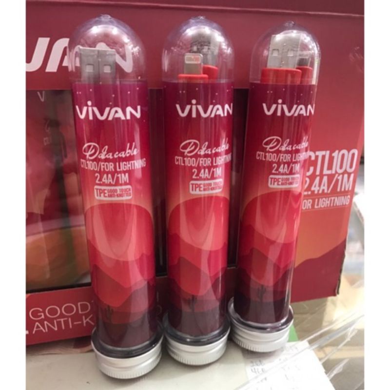 Kabel data kabel usb kabel charge kabel chasan iphone 5/6/7 vivan original ctl100