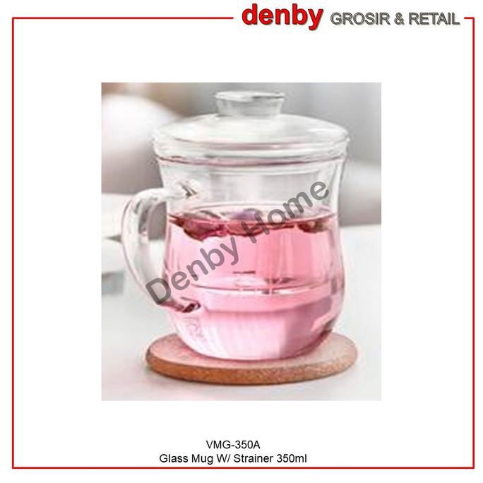 Gelas Mug Teh Saringan Kaca VMG