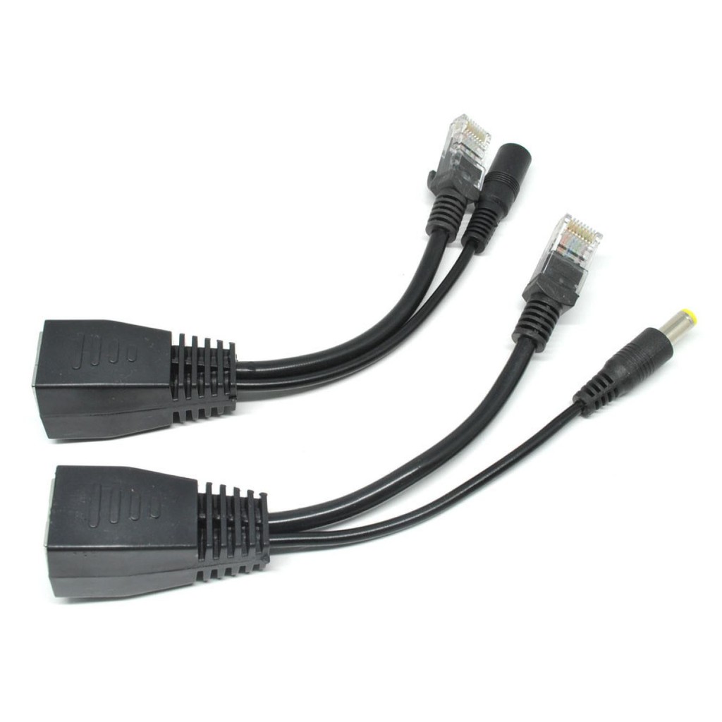 Terbaru ! Passive PoE Power Over Ethernet Cable with Male &amp; Female Power Plug