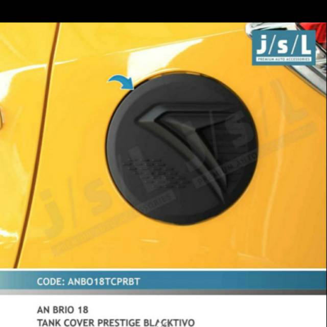 Tank cover tutup tangki bensin all new Brio 2018-2019 prestise Hitam &amp; chrome jsl