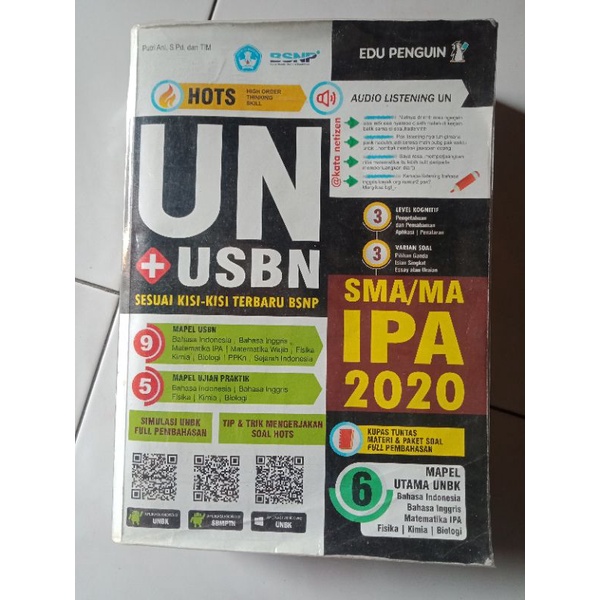 

BUKU UN + USBN SMA/MA IPA 2020 EDU PENGUIN PRELOVED (BEKAS)