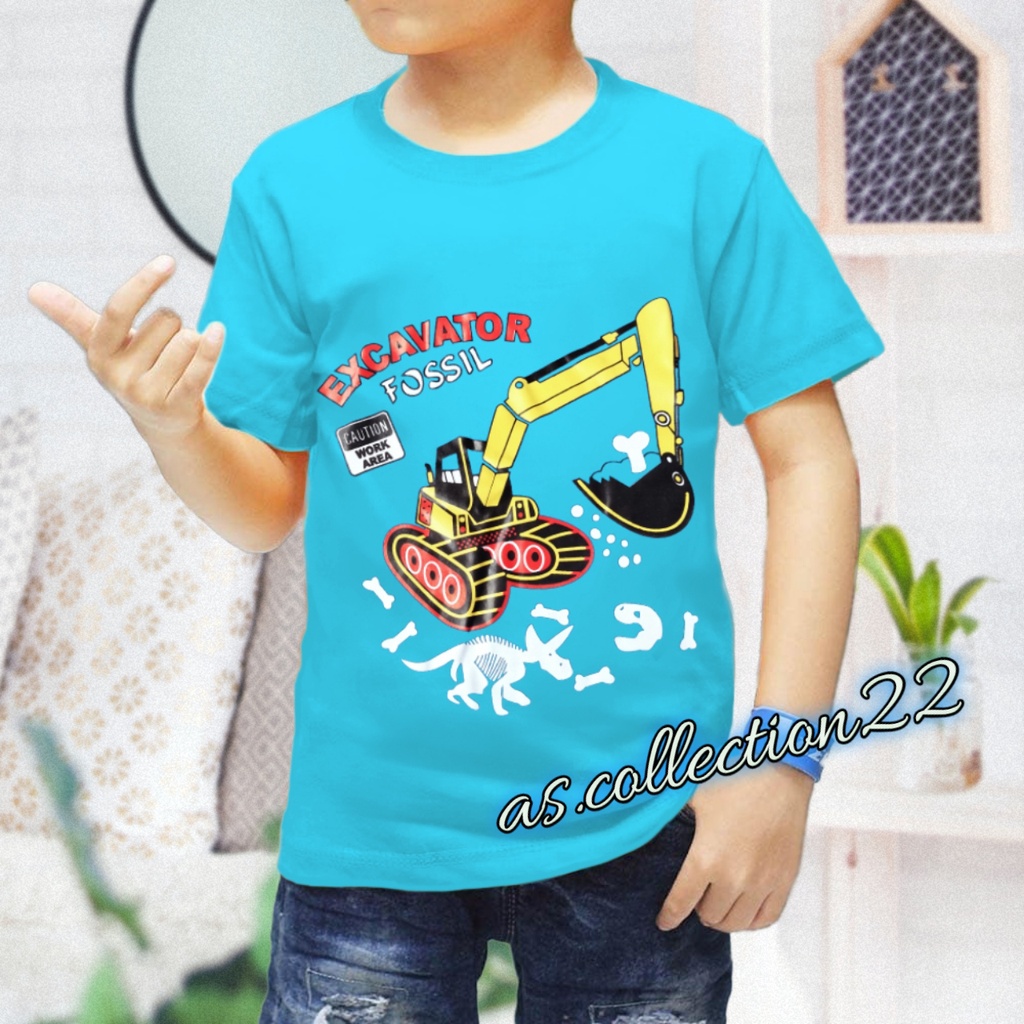 #EXCAVATOR/KAOS ANAK LAKI LAKI MOTIF EXCAVATOR// USIA 1-12 TAHUN