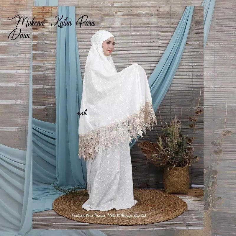 Mukena Katun Paris Daun // MUKENA DEWASA // MUKENA BORDIR MEWAH