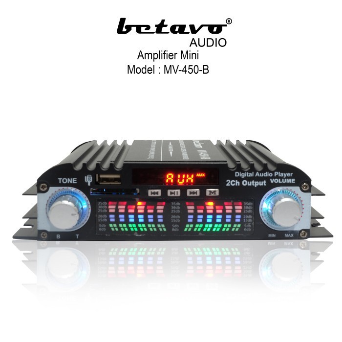 Power Ampli Mobil Usb Mp3, Input,BLUETOOTH, Radio BETAVO 2CH MV450B