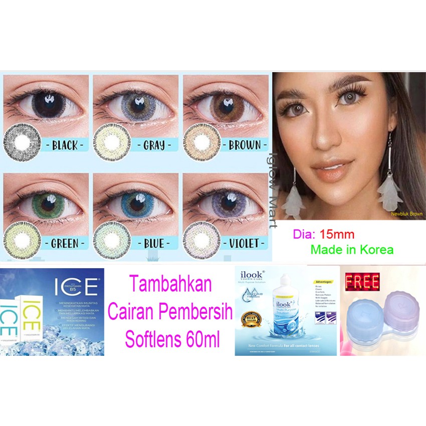 Softlens Newbluk 15mm + Tempat Softlens