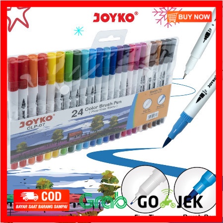 

(BISA COD) Joyko Brush Pen 2 mata CLP 07 (set 24)