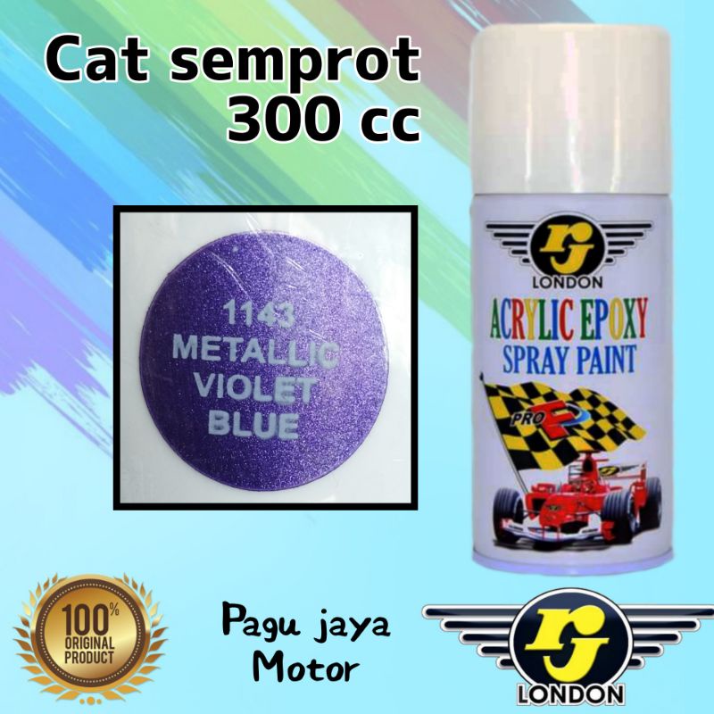 300ml cat semprot warna metalik metallic violet blue ungu rj london spray paint pilox pilok