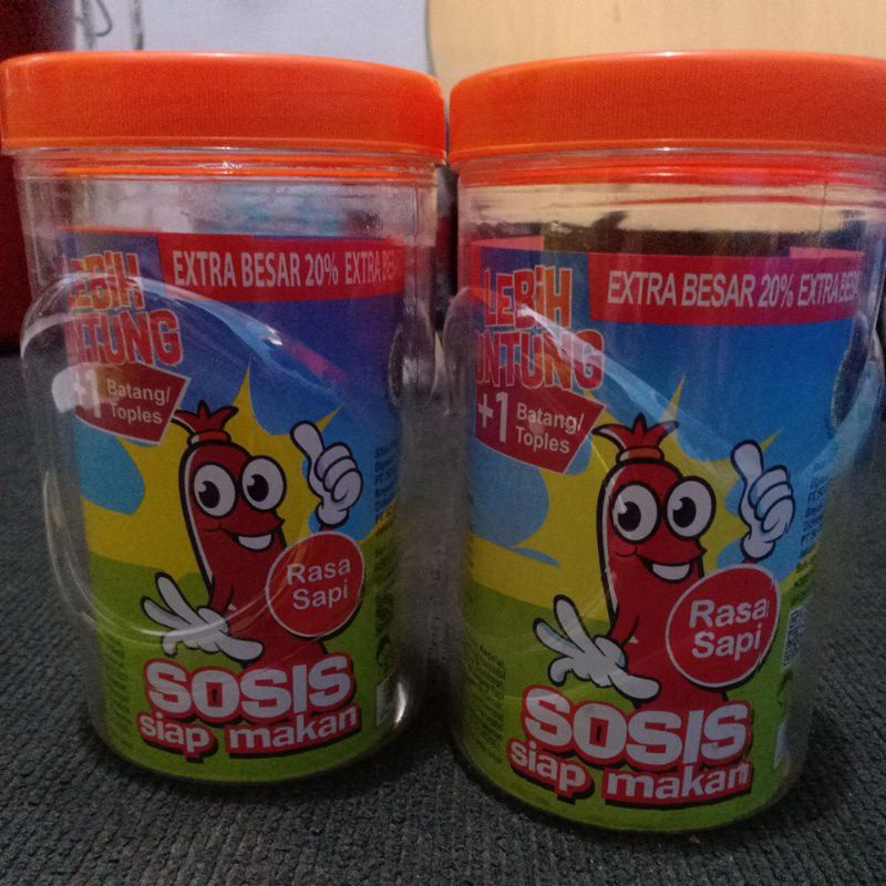 Toples sosis sonice so nice besar bekas. murah toples bekas, toples plastik mika