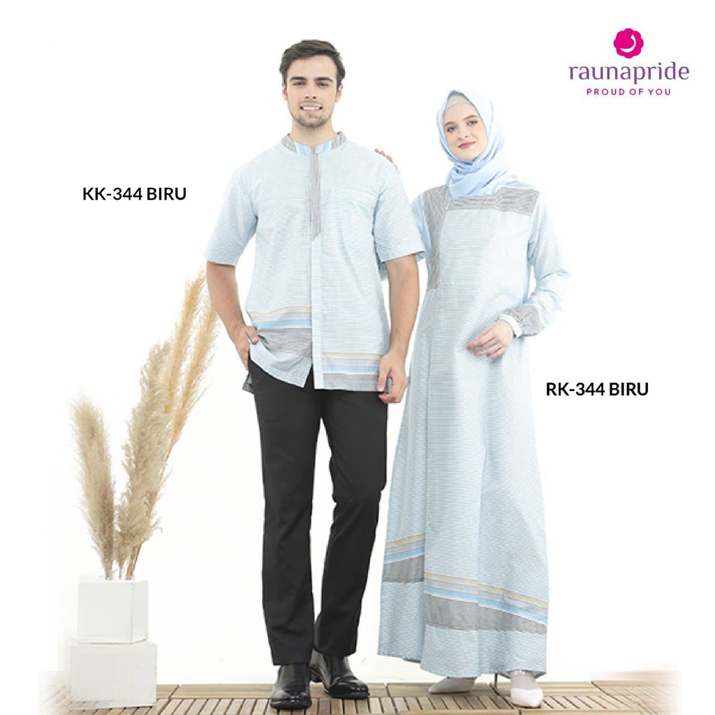 SARIMBIT RAUNA COUPLE 344 / RK 344 - KK 344 - TC 09 Biru / Bisa dibeli terpisah / fashion muslim