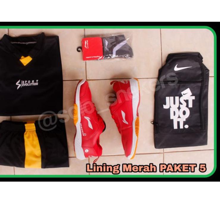 [P0RUI7545] BEST SELLER Sepatu Pria Badminton Linning Attack G8 Komplit