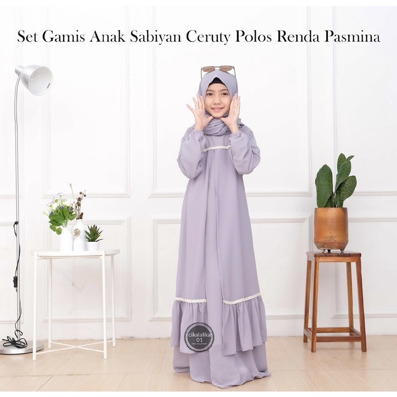 SET gamis anak renda SABYAAN ceruty armany