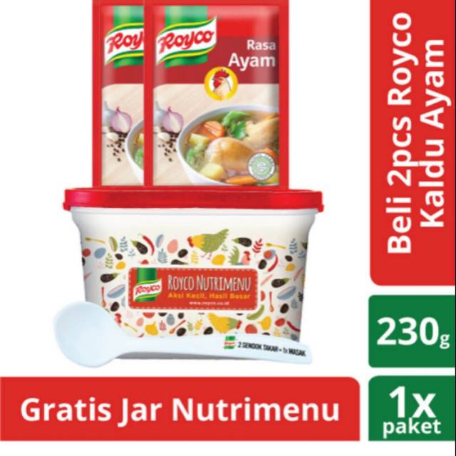 Royco bumbu kaldu ayam 2 pcs x 230g free toples