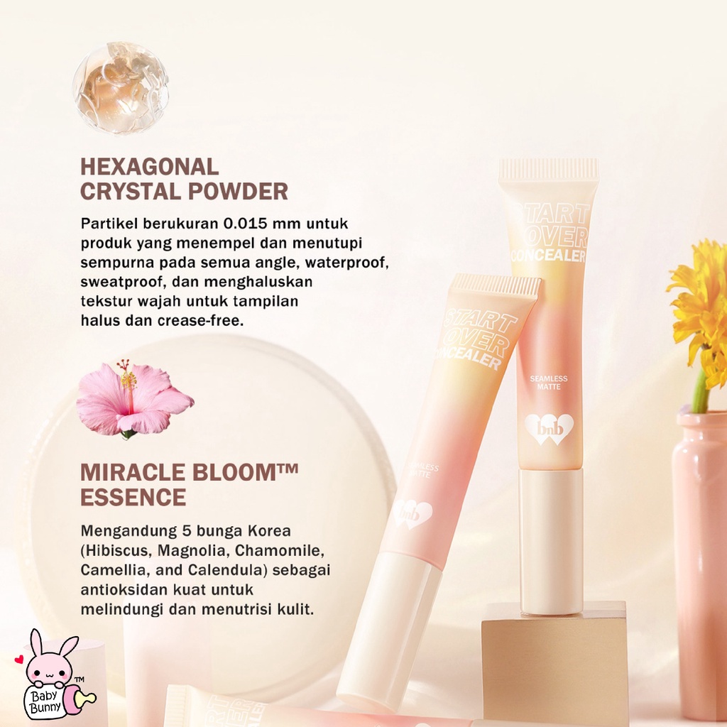 ❤ BELIA ❤ BNB barenbliss Korean Bloomatte Start-Over Concealer「Full Converage | Tahan Lama 24 Jam」