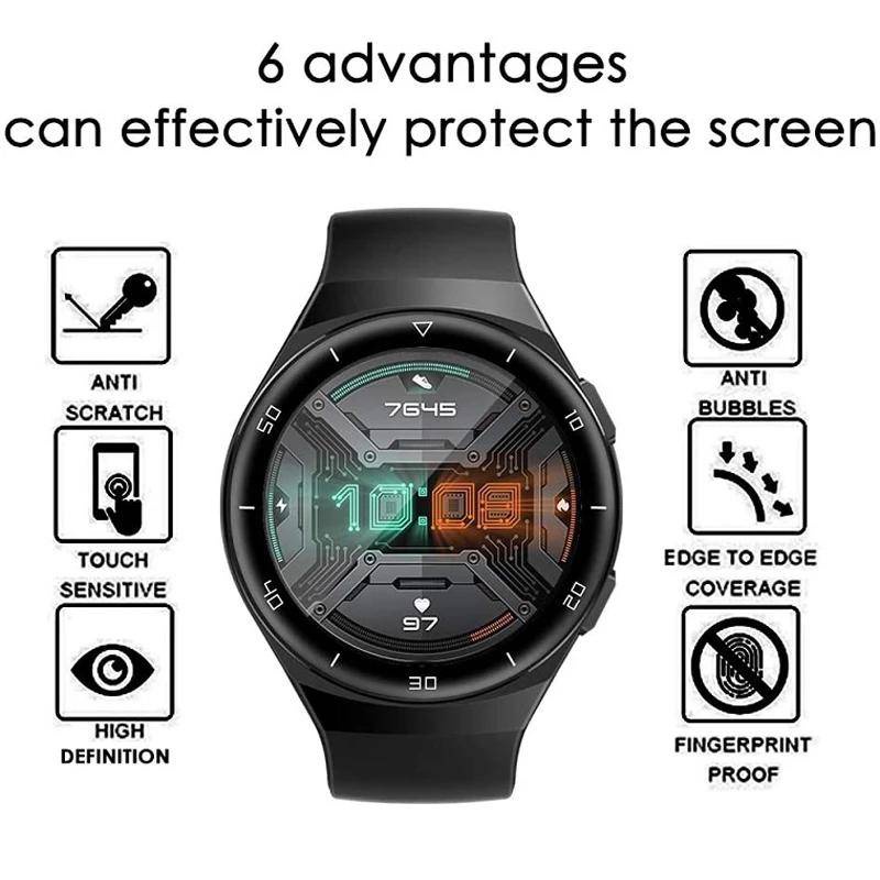 Pelindung Layar Tempered Glass Lengkung Tipis 42mm 46mm Untuk Huawei watch 3 pro GT2 GT3 GT2e GT runner Film Huawei Honor Magic 2 GS3