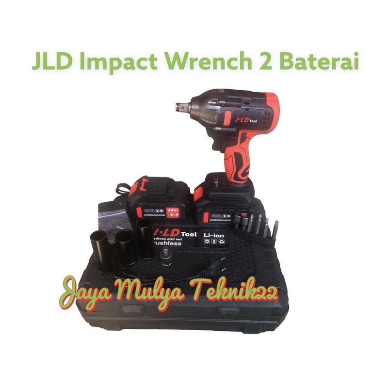 CORDLESS IMPACT WRENCH BRUSHLESS / ALAT PEMBUKA BAUT MOTOR JLD TOOLS 2 BATERAI