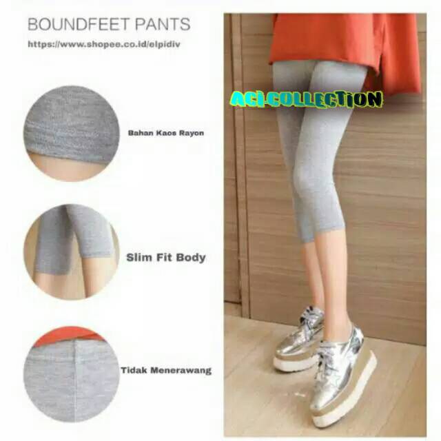 Legging Pendek 7/8 Rayon Kaos Standar &amp; Jumbo / Legging Sedengkul Kaos