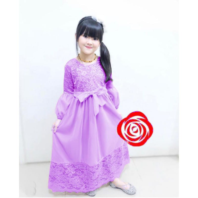 MAXI JOCELYN KID / GAMIS ANAK BRUKAT FULL / GAMIS ANAK MUSLIM KONDANGAN PESTA 3-6 TAHUN