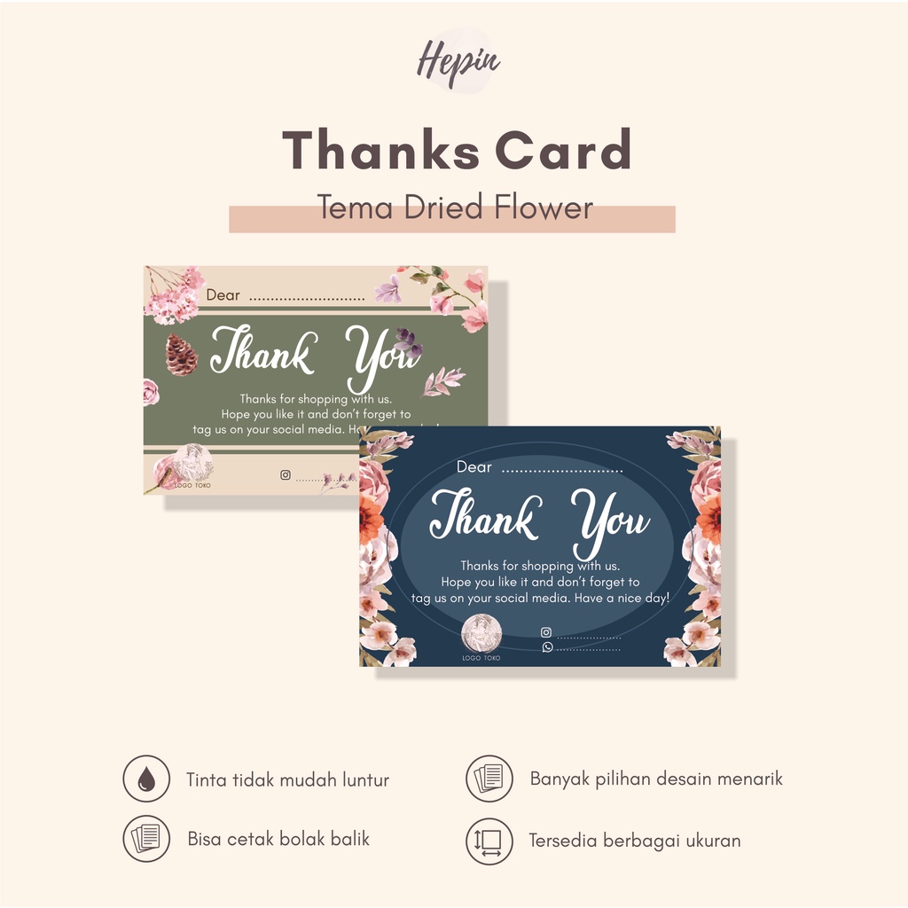 

thankas crad tema DRIED FLOWER murah