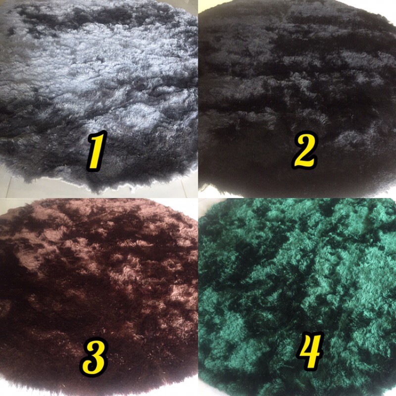 Karpet Import Bulu Polos Bulat Diameter 1,5 Mtr Super Lembut Lebat