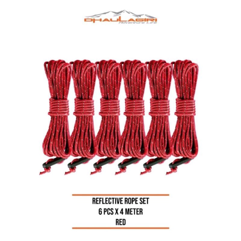 tali tenda flysheet Reflective guyline rope set dhaulagiri 4meter x 6pcs