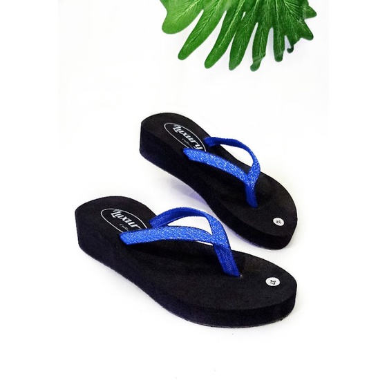 SENDAL WANITA WEDGES JEPIT BLINK - SANDAL JEPIT  WANITA KEKINIAN - SENDAL SPON (KODE BLINK-BLINK)