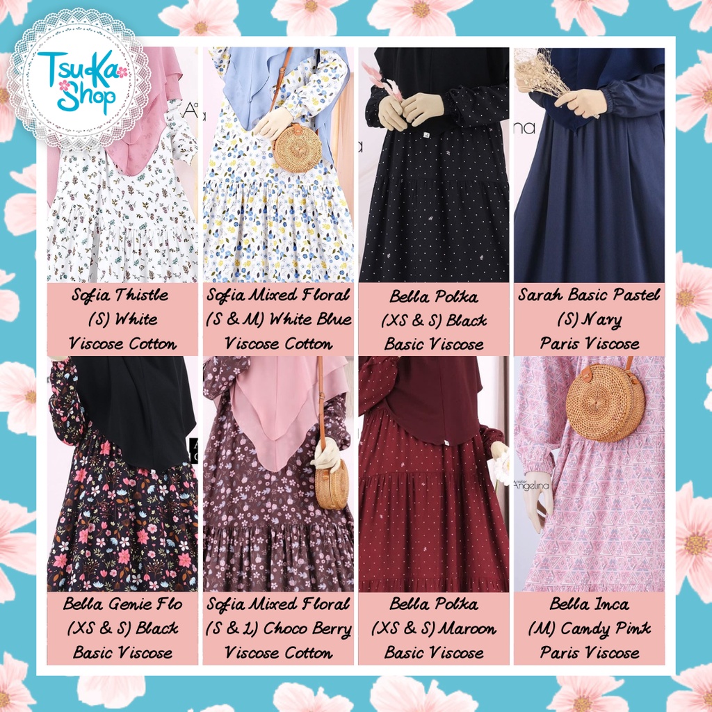 Atelier Angelina - Sarah Bella Diana Long Home Dress Gamis Pajamas Cantik Cute Paris Viscose Rayon A