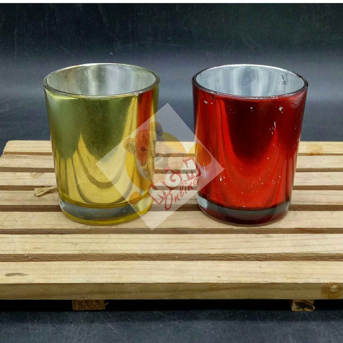 READY GELAS LILIN CHROME WARNA - GELAS LILIN MINYAK - TEMPAT LILIN MURAH