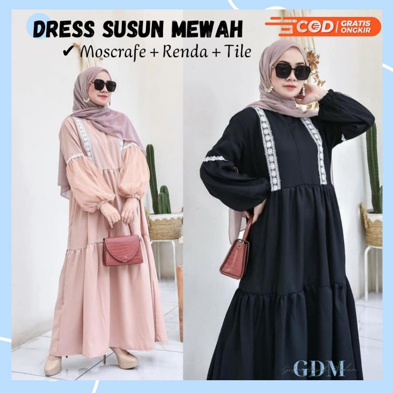 Dress Kondangan Wedding Dress Tile Busui Friendly Fashion Wanita Muslimah