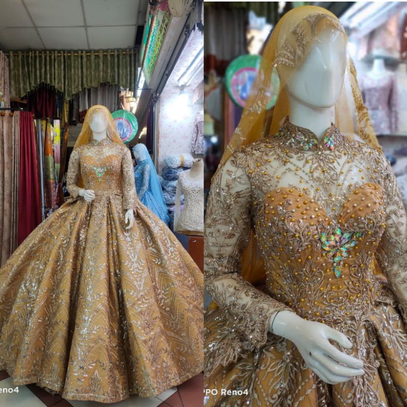 GAUN PENGANTIN BELIMBING MEWAH BEREKOR//GAUN WEDDING BARBIE BEREKOR FULL PAYET