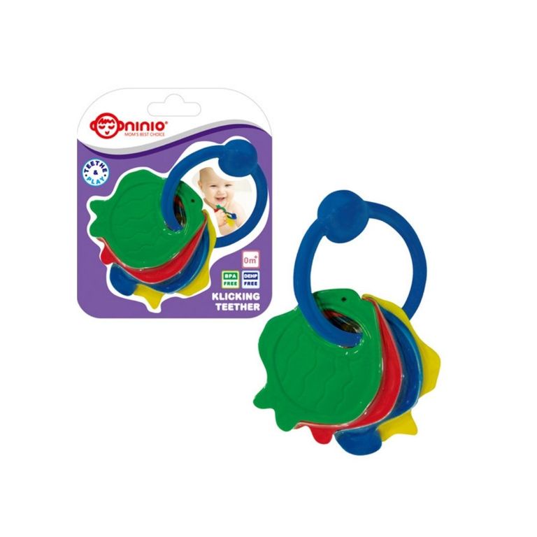 Ninio Mainan Gigitan Bayi Klicking Teether Bahan Tebal, BPA FREE,SNI