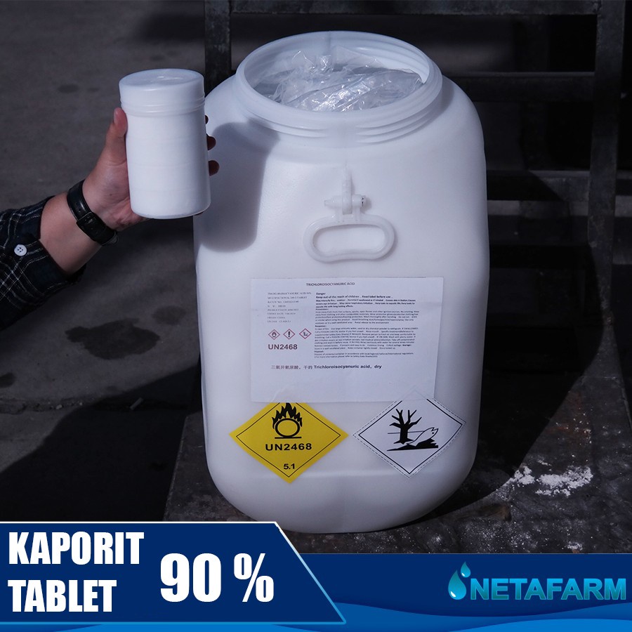 Kaporit Tablet 90% / Chlorine 90% - 1 Toples (1 kg)