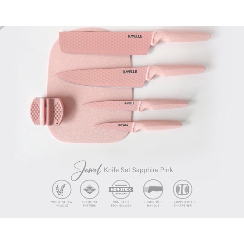 pisau set + talenan / RAVELLE JEWEL KNIFE SET