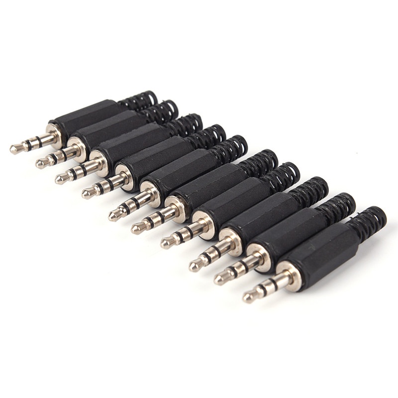 (LUCKID) 5pcs Adapter Konektor Jack Audio Stereo 3.5mm 1 / 8 &quot;Male