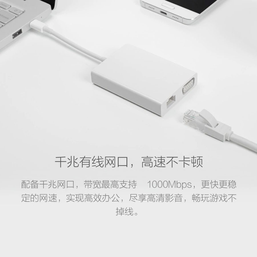 Xiaomi USB Type C to VGA 4k USB 3.0 Multifunction Adapter - ZJQ04TM