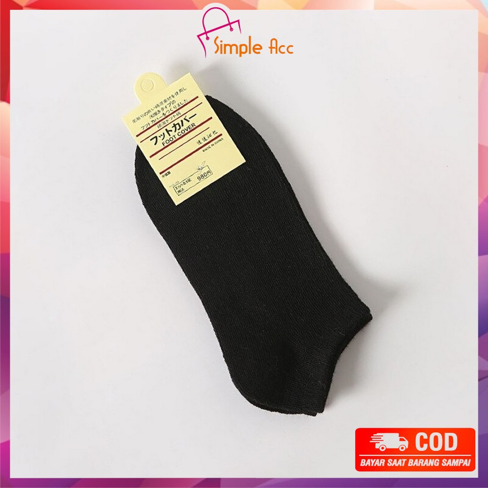 ~COD~ DO-P59 Kaos Kaki Semata Kaki Polos / Kaus Kaki Wanita / Kaos Kaki Ankle Dewasa / Short Socks-HITAM