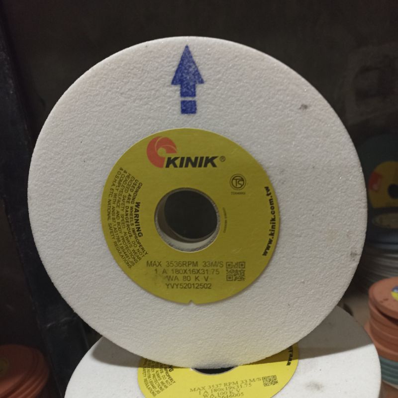 Batu gerinda KINIK 180x16x31.75 WA 80 KV batu gerinda poles asah kinik 7"inch grit 80