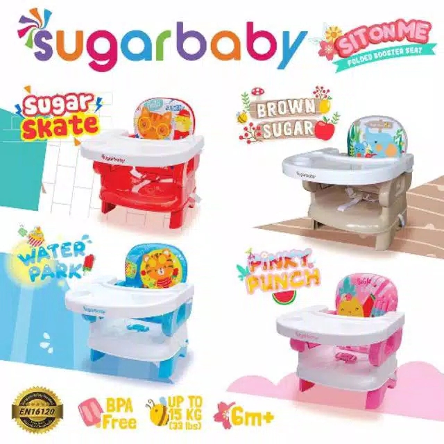 Sugar Baby Sit On Me Folded Booster Seat 4 MOTIF Kursi Sugar Baby Sit On Me Folded Booster Seat 4 MOTIF Kursi