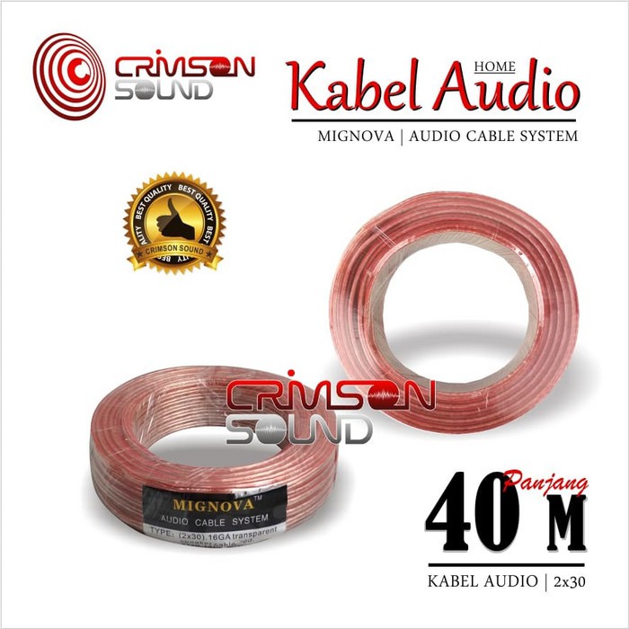 Kabel Audio Mignova 2 x 30 1 roll 40 Meter Kabel Speaker