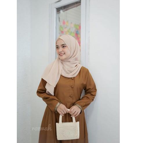 [MJS. 794222] GAMIS KHAKI PEMDA ORI BY ROZWAH /PDH/PNS BAHAN TOYOBO PREMIUM BY ROZWAH/gamis guru//ga