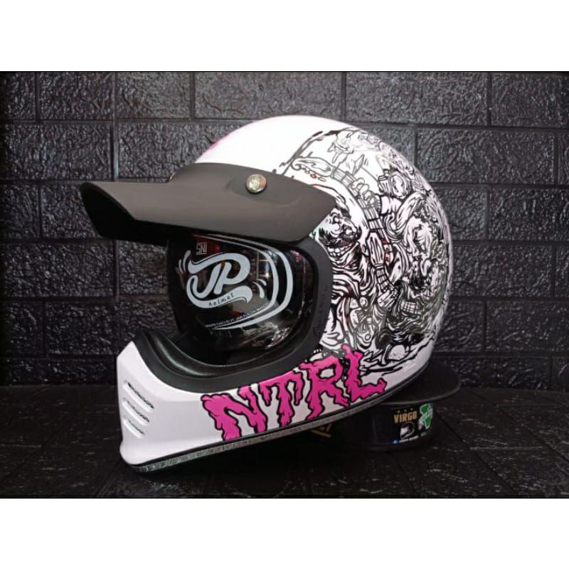 HELM JPX JP SIGNATURE NETRAL PEARL WHITE ORIGINAL RETRO CLASSIC TERMURAH